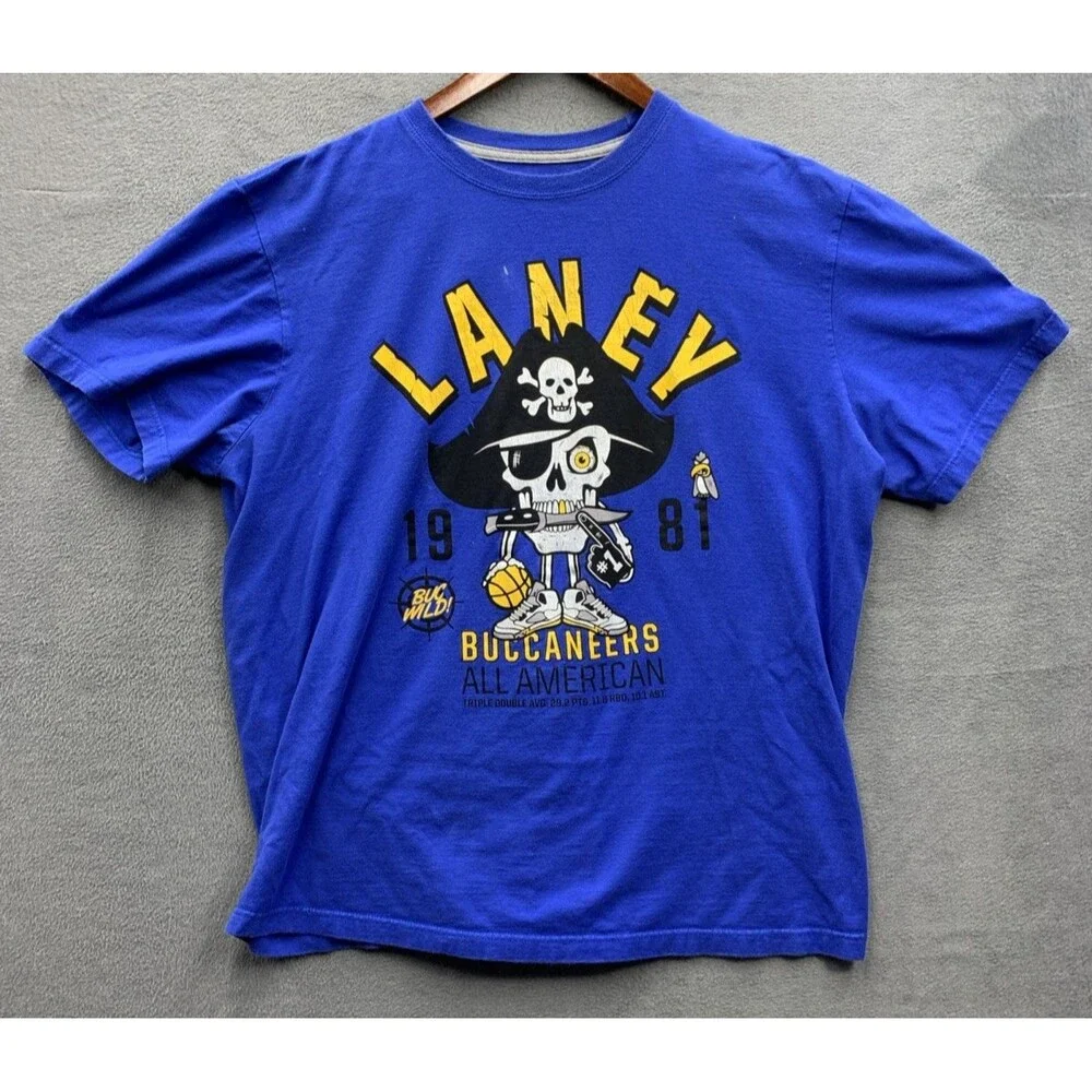 Jordan Graphic Tee T-Shirt Men's Size 2XL Blue Crew Neck 100% Cotton